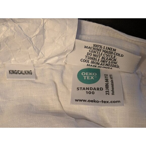 Quince European Linen Dream Quilt 3PC Set Color White Size King/Cal King -New- - Picture 6 of 8